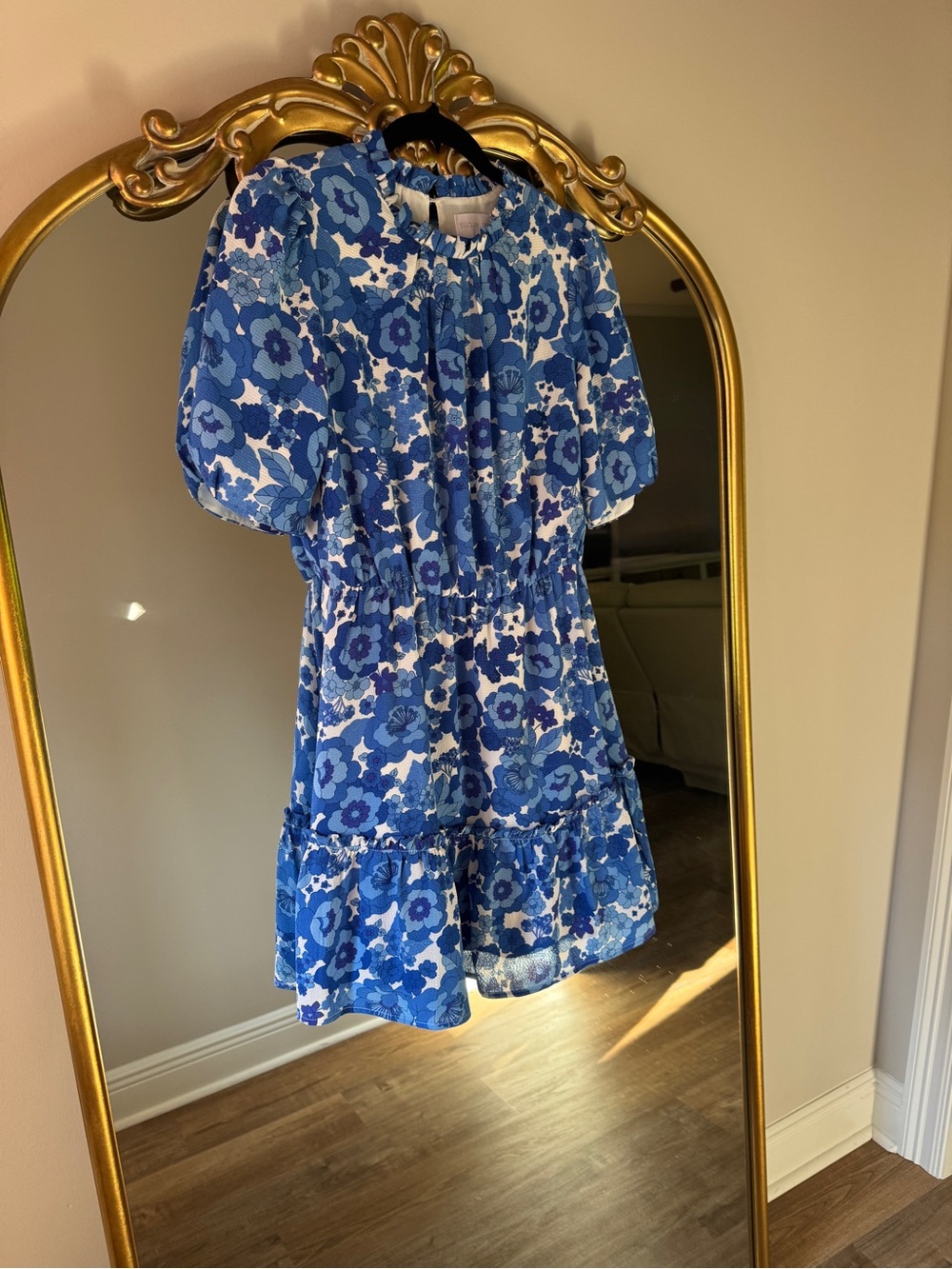 Sugarlips Blue Floral Ruffle Dress